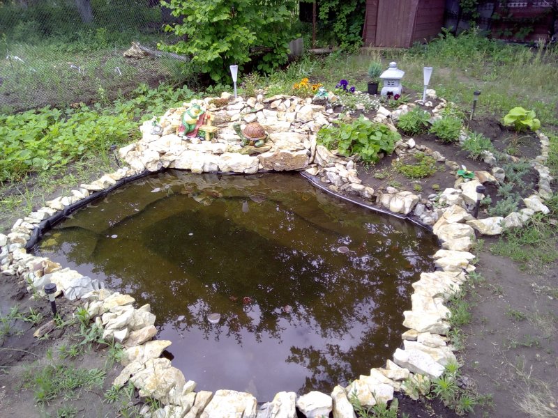 Декоративный пруд с альпийской горкой