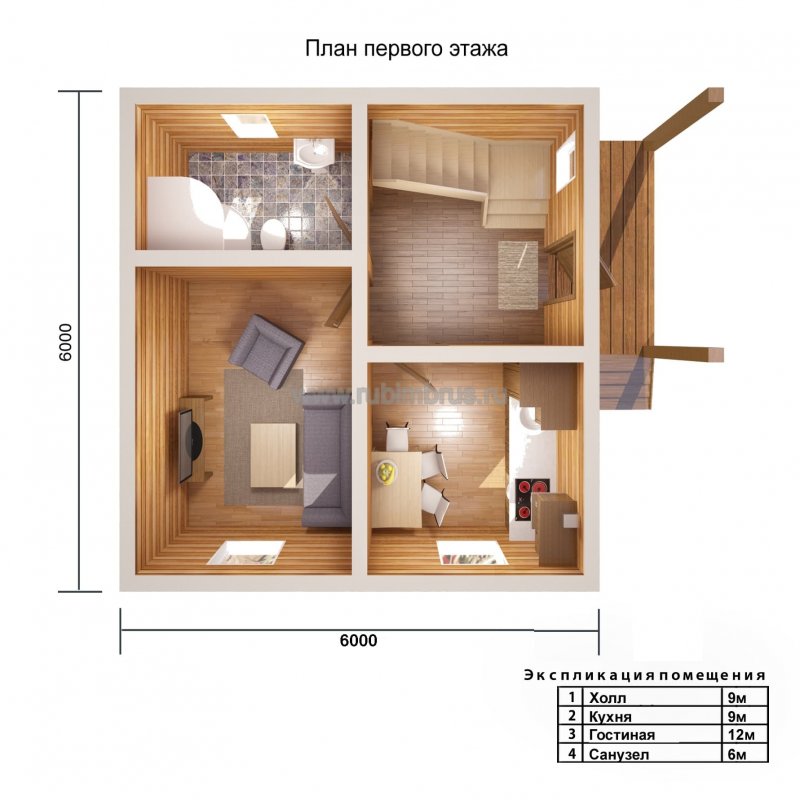 Дачный дом 6х5 планировка