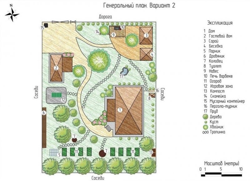 Генплан участка 6 соток чертеж