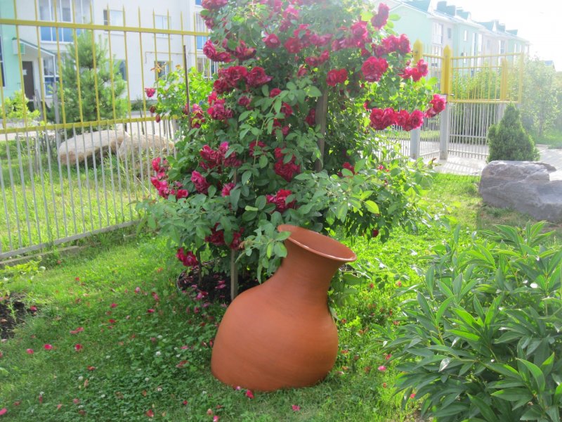 Клумба с амфорой