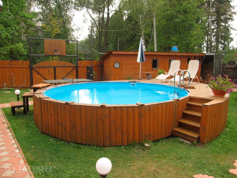 Каркасный бассейн на даче