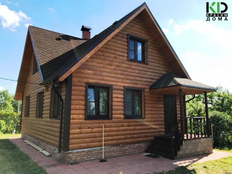 Дом из бруса цвет палисандр