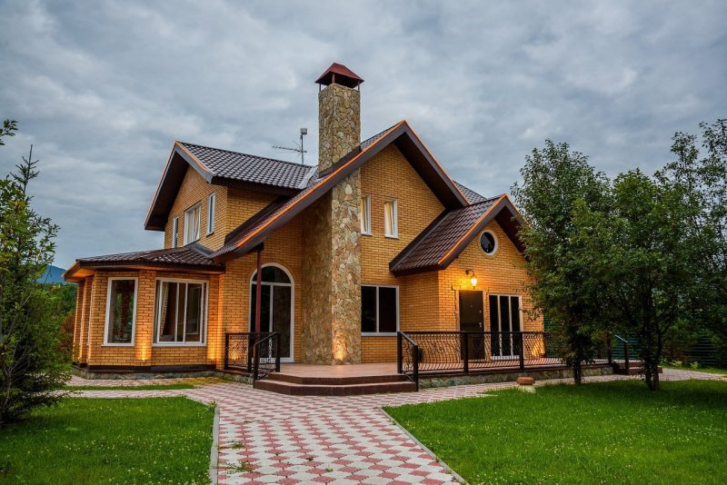 На даче
