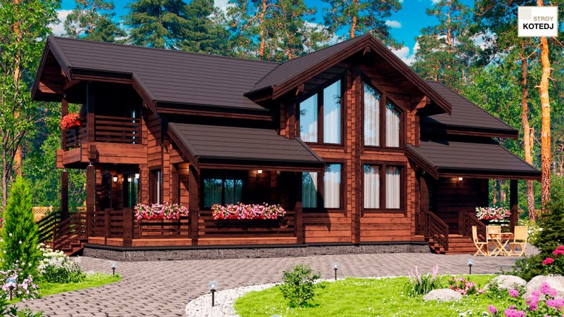 Красивый дом из бруса