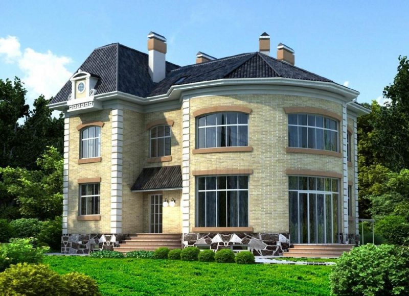 Проекты домов и коттеджей из кирпича внутри и снаружи