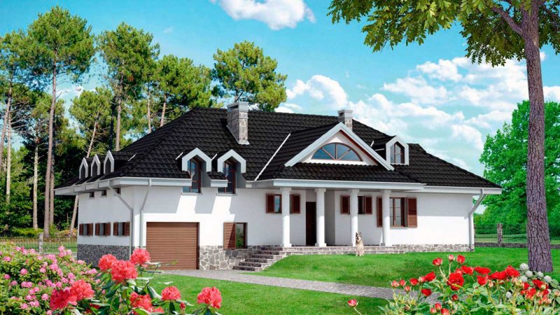 Красивые крыши одноэтажных домов