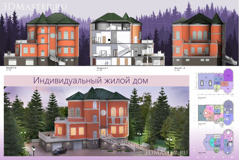 Визуализация фасада фасадные панели
