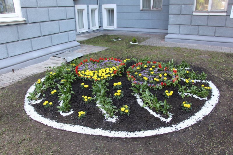 Клумбы для цветов во дворе