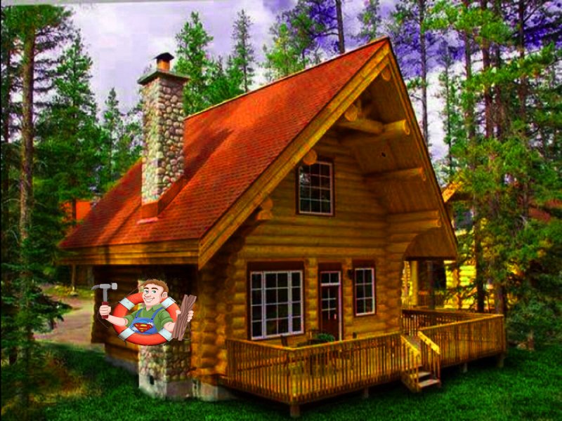 Небольшие домики из бревна