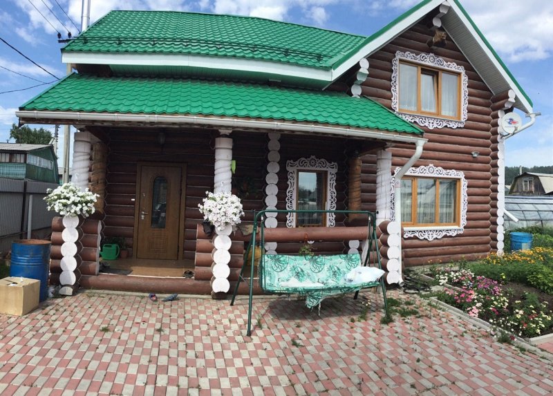 Дизайн экстерьера бревенчатого дома