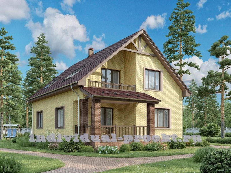 Блочный дом с мансардой