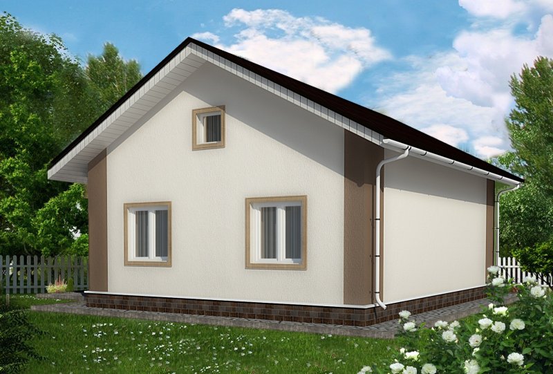 Фасады домов из кирпича с мансардой