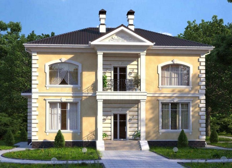 Фасады домов из блоков