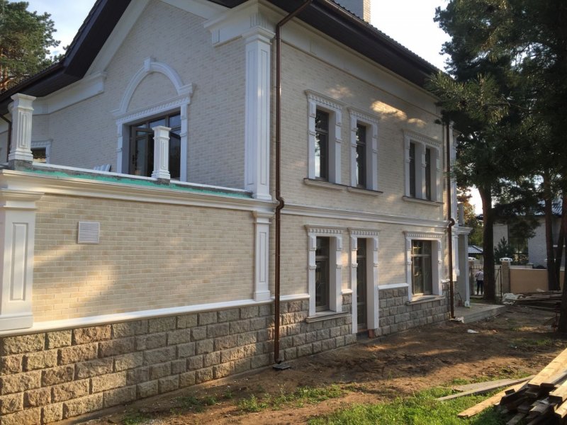Фасад штукатурка и клинкерная плитка