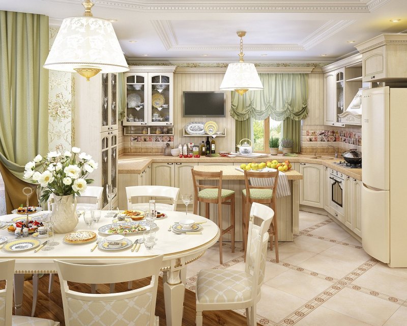 Красивые кухни гостиные