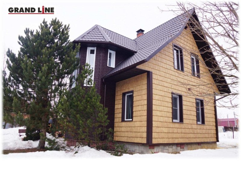Панель фасадная Grand line я фасад Сибирская дранка слоновая кость