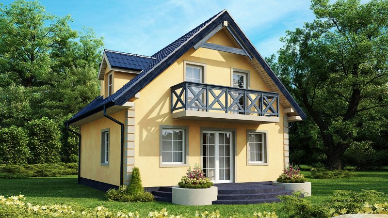 Красивый дачный дом с мансардой