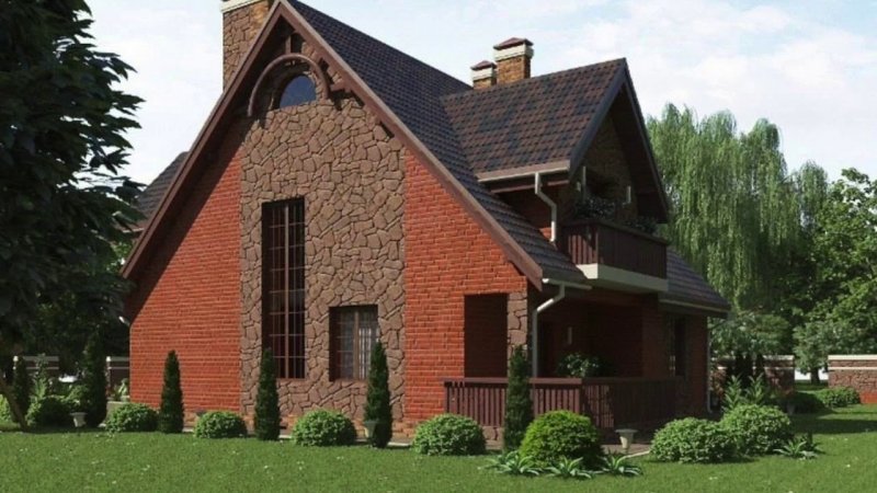 Красивые кирпичные дома с мансардой