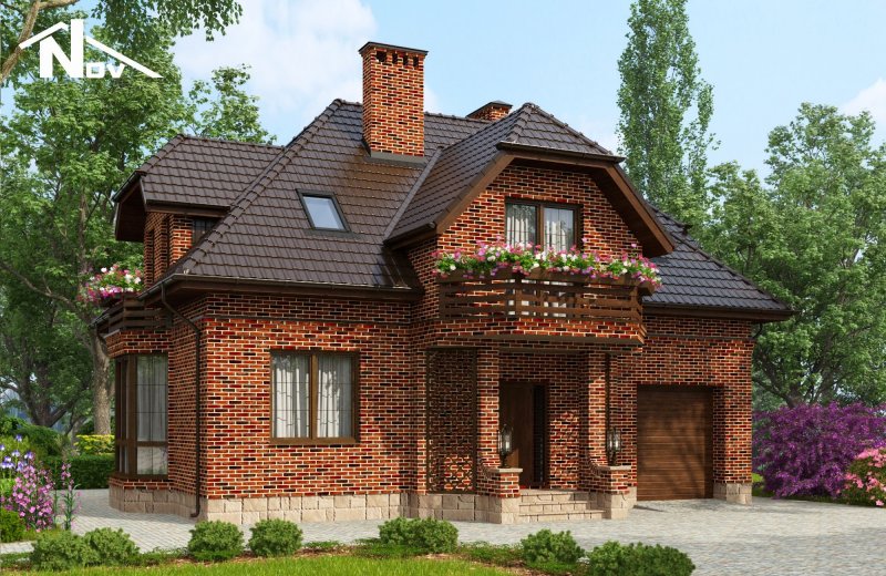 Красивый дом из кирпича