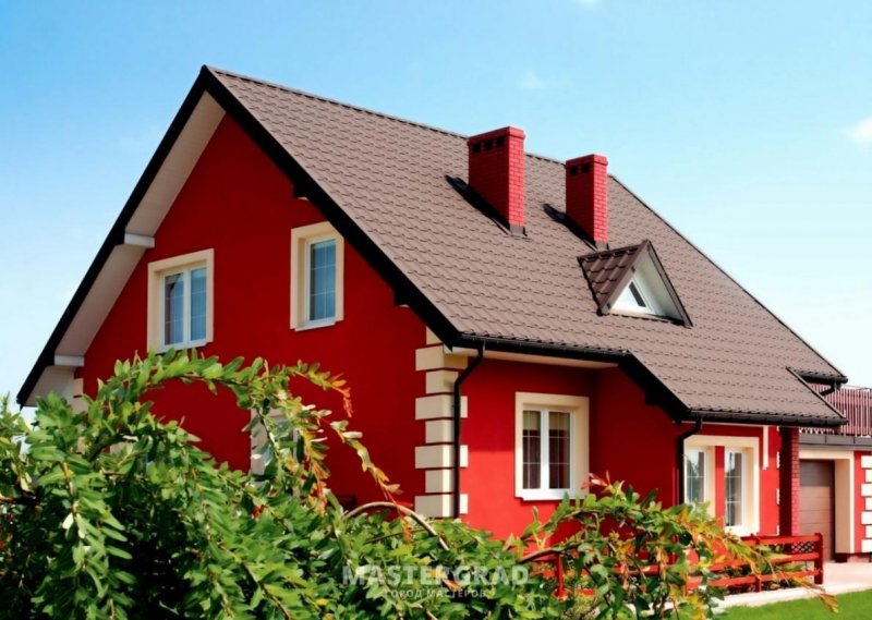 Красный дом с красной крышей