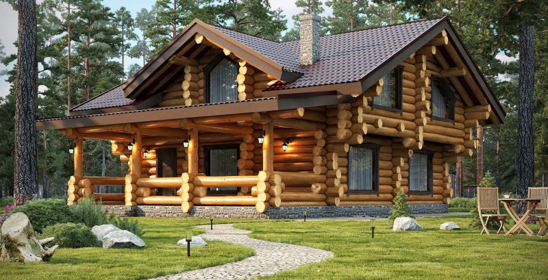 Интересный дом из сруба