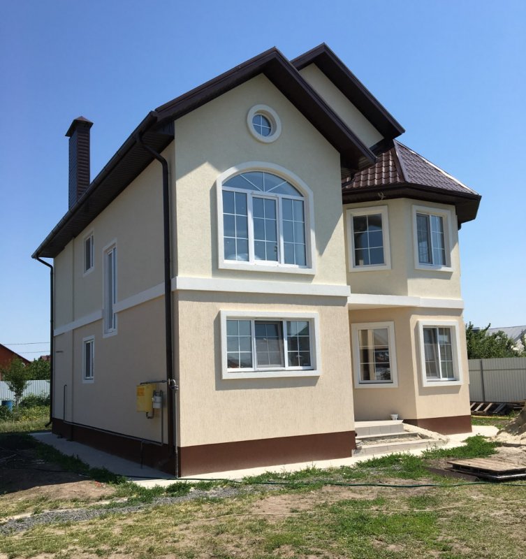 Отделка фасада короедом