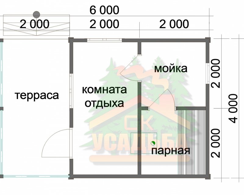 Проекты бань с комнатой отдыха и террасой и парилкой и мойкой