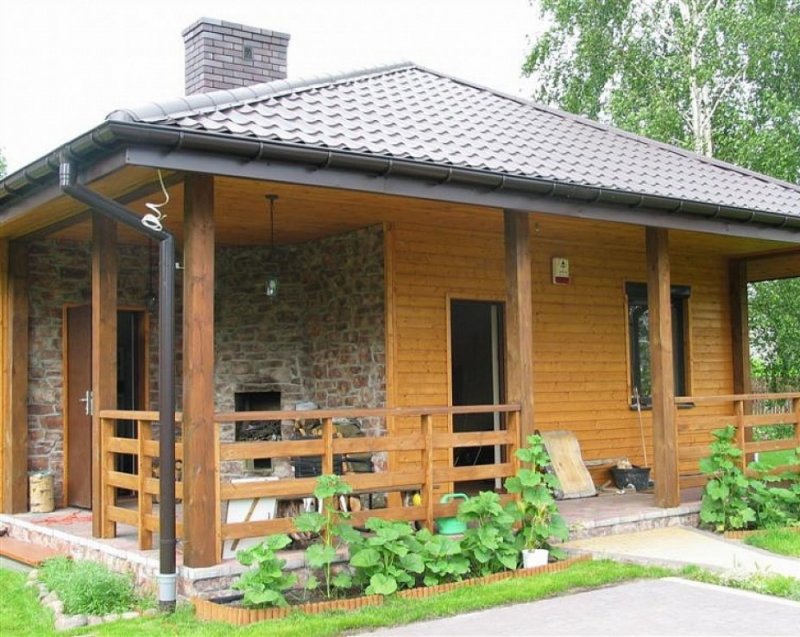 Терраса из бревна