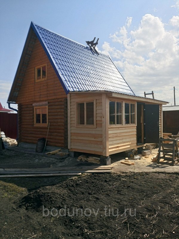 Закрытая веранда из бруса