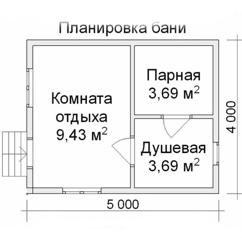 Баня 5х4 планировка чертежи