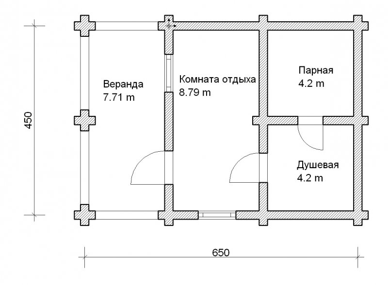 Чертеж бани 4-6