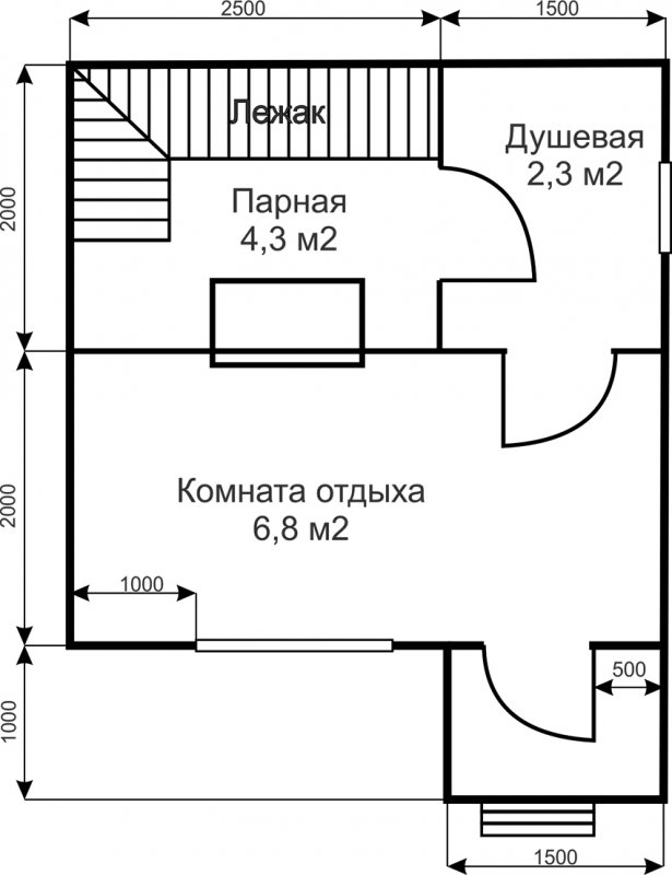 Схема бани 4 на 4