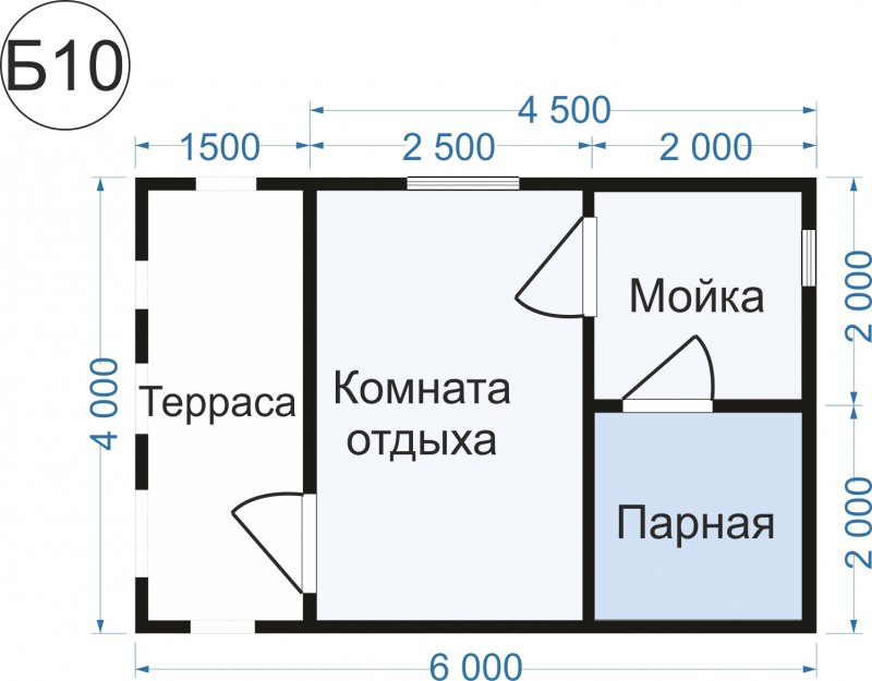 Проект бани 6 на 4