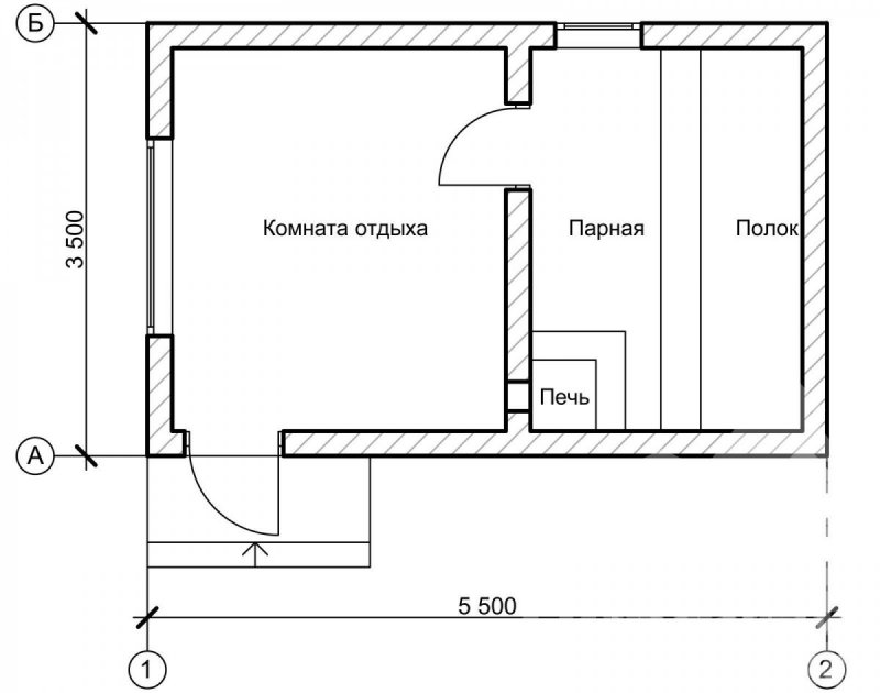 Чертеж типа бани