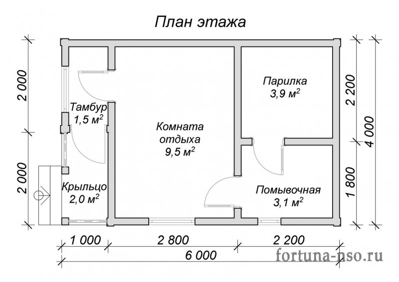 Баня из бруса 150х150 чертеж
