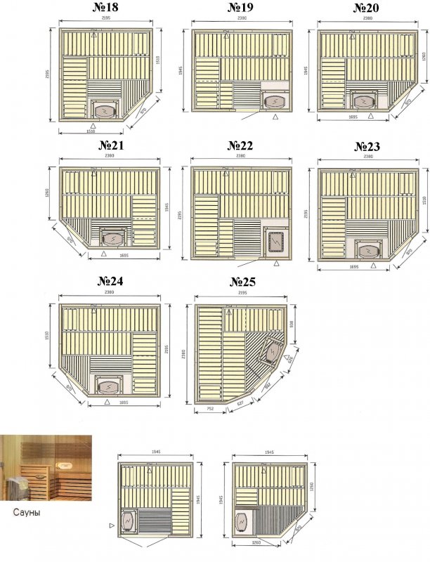 Планировка парилки 2х3