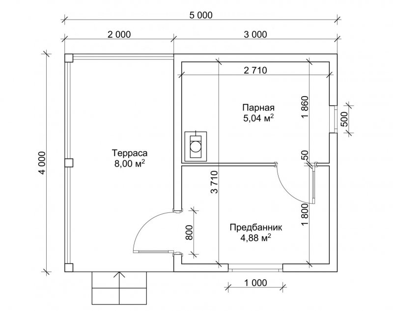 Проект бани из газобетона 5х4