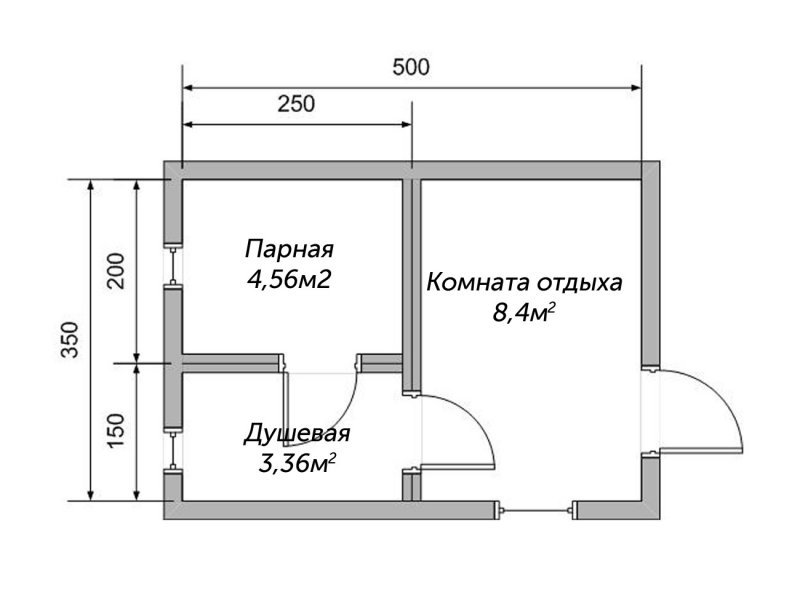Планировка бани 5х4 мойка и парилка отдельно