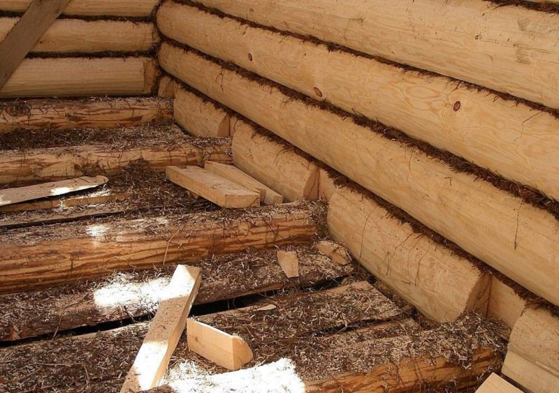 Лаги для пола в срубе из бревна