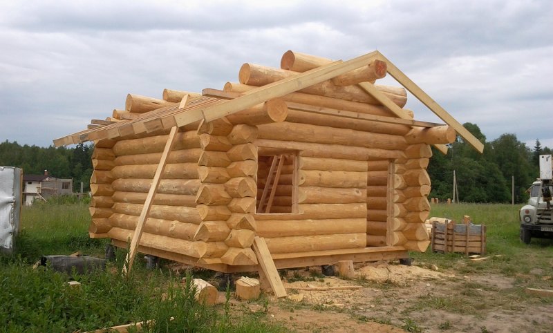Двухэтажная баня из бруса