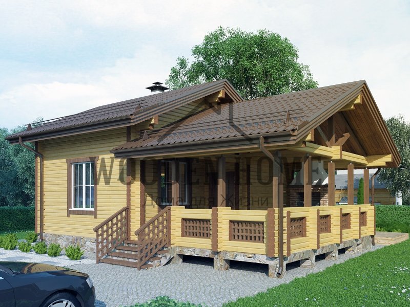 Баня с террасой 3х10