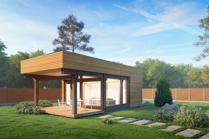 Tiny House с односкатной крышей