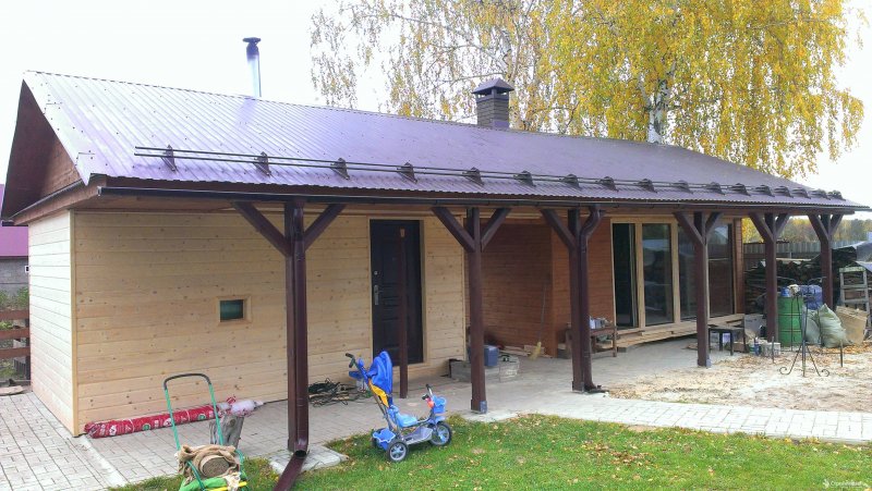 Баня из клееного бруса 20 м кв