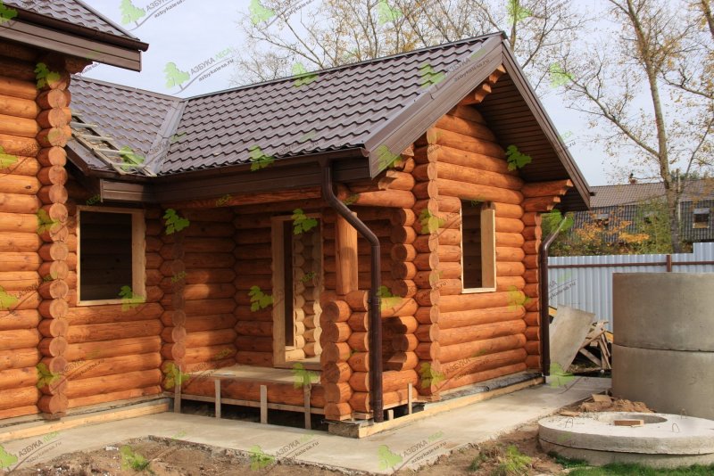 Цвет бани из оцилиндрованного бревна