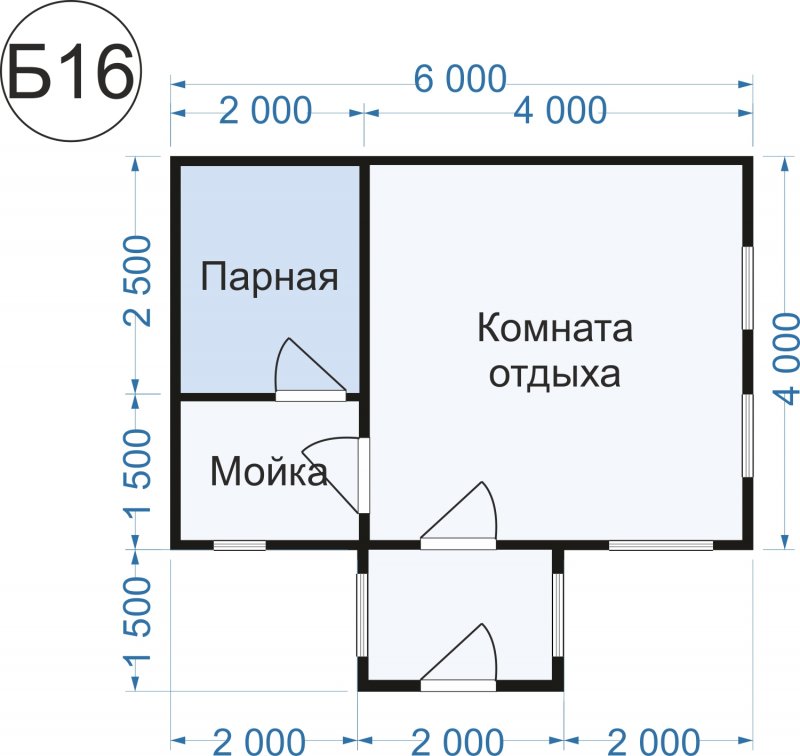 Каркасная баня 2.5х4