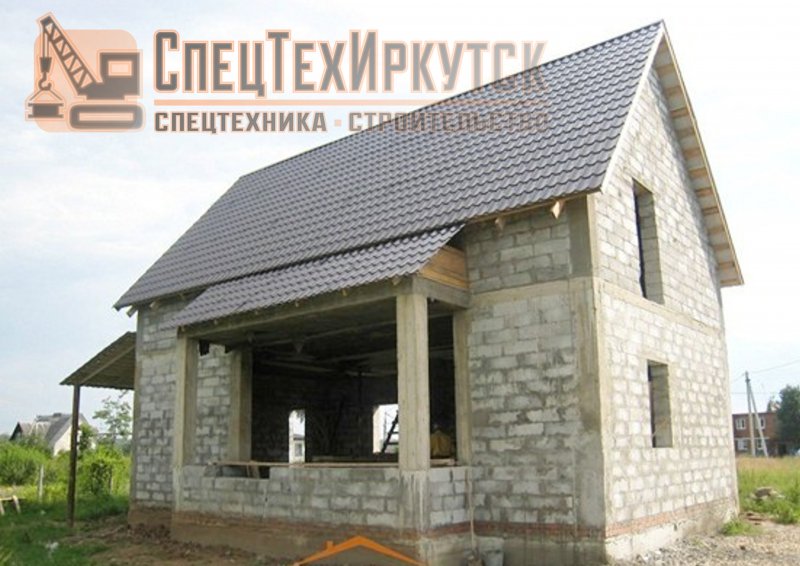 Баня с беседкой из кирпича
