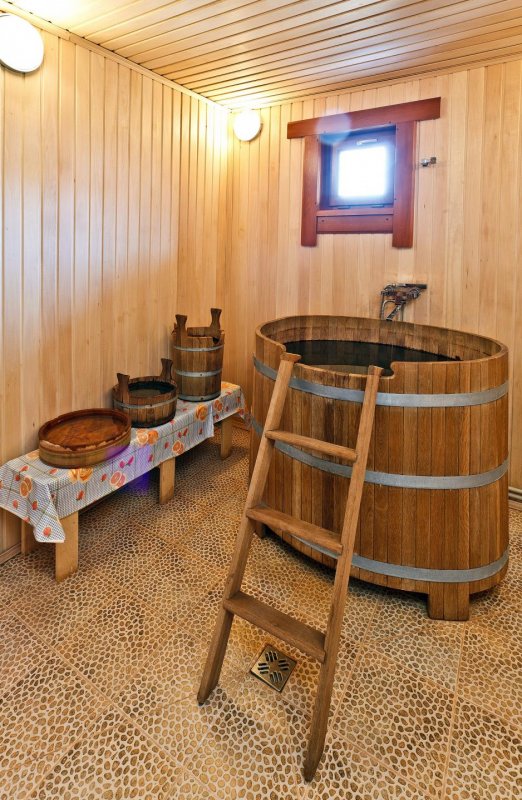 Купель для бани в интерьере