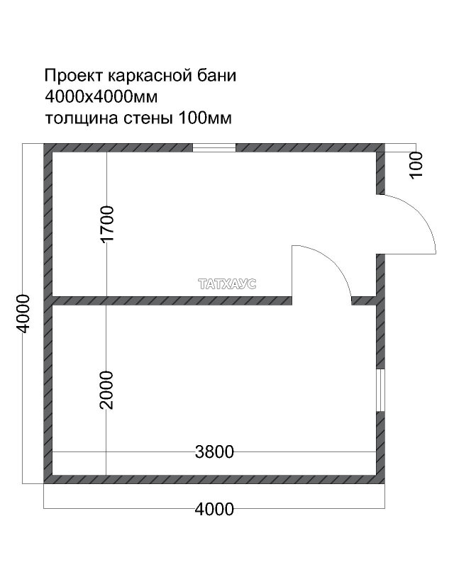Чертеж каркасной бани 6х3