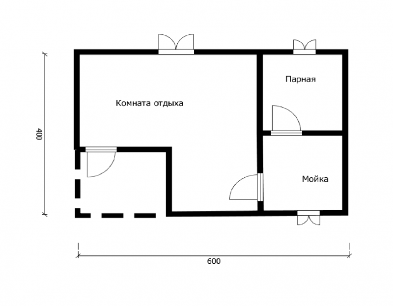 Каркасная баня 6х3.5