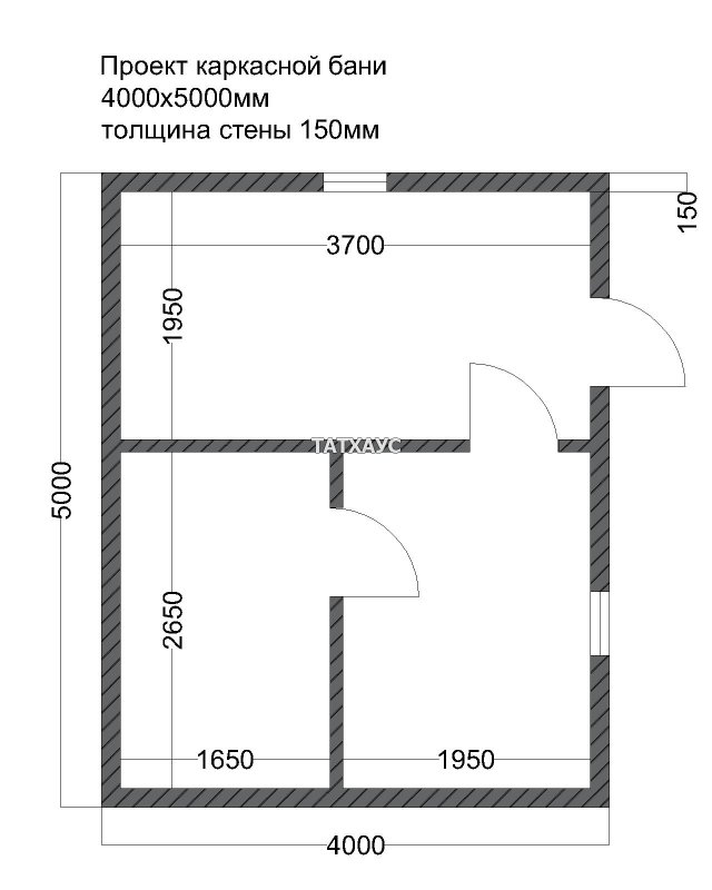 Проект бани 3х4 чертежи